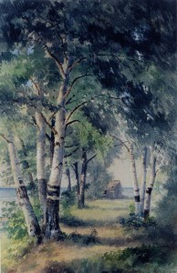 "Path to Shanty on the East Shore of West Bay," lithograph by William S. Holdsworth, 1900.