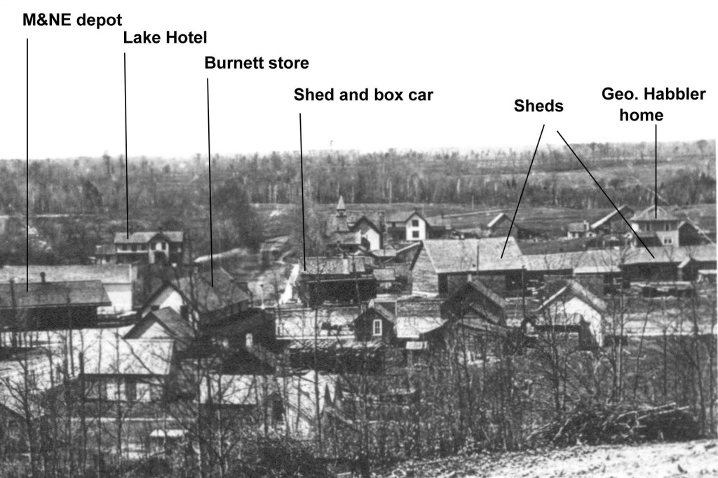 Lake Ann, ca. mid-1890s. Railroad operations depended on the close proximity of storage units for goods and equipment.