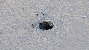 This image is of a the recent meteorite fall, which occurred in Russia in 2013. Photographer Eduard Kalinin, Canadian Broadcasting Corp.