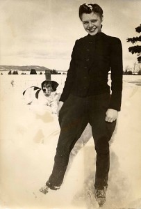 15-year-old Dottie Lanham, her companion Jerry, and the view from their Burdickville home: Glen Lake and Alligator Hill (now part of Sleeping Bear Dunes National Lakeshore) 1939