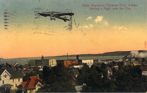 Augustine's monoplane never got off the ground, but reality never stopped famed postcard designer Orson W. Peck. Read more about him in the "Then and Now" feature of this month's Grand Traverse Journal!