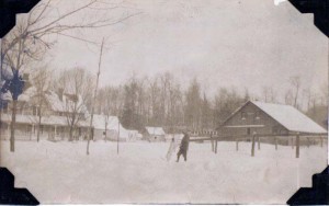 Ralph Case family home on Brownson Avenue north of M113, 1934. The farm house on the left became the Smith (now Covell-Smith)  Funeral Home, where Katy babysat the Smith children.