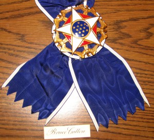 Bruce Catton's Presidential Medal of Freedom Award, on display at the Mills Community House. Photograph courtesy of the author.