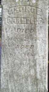 Headstone of George Parmelee, father of Woodruff, placed at Lakeside Cemetery on Old Mission Peninsula.
