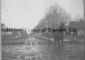 State Street, looking east. Which house was the pest house? Perhaps another research will solve that mystery! Image courtesy of the History Center of Traverse City.