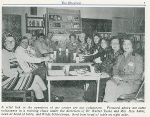 From "The Observer," 1973. Director Adler is sitting at the head of the table on the right.