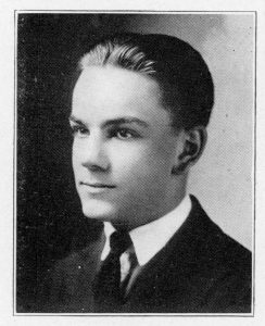 Robert Carl Straub, 1921. From "The Pines," Traverse City High School Yearbook, 1921, held at Traverse Area District Library.