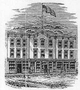 Front Street Hotel, from the "F.E. Walker Business Directory, 1894." This is the only know image of the Hotel.