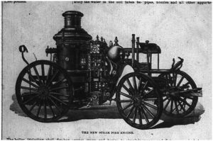 Image of the "Queen City No. 1" Fire Engine, from the "Grand Traverse Herald."